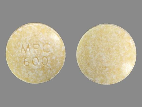 Pill MPC 600 Tan Round is Urocit-K 5