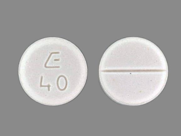 Pill E 40 White Round is Midodrine Hydrochloride