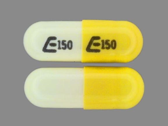 Pill E 150 E 150 Yellow & White Capsule/Oblong is Nizatidine