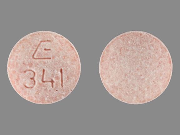 Pill E 341 Pink Round is Fosinopril Sodium and Hydrochlorothiazide