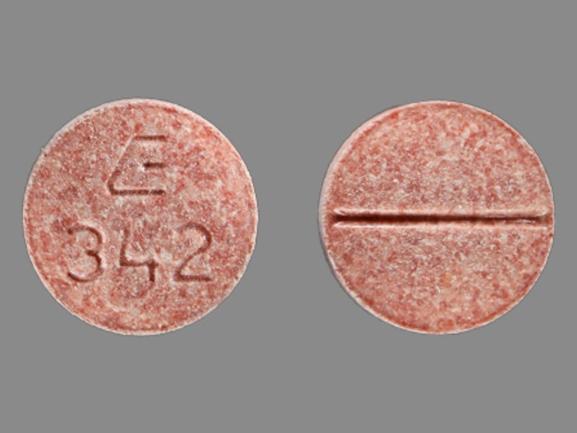 Pill E 342 Pink Round is Fosinopril Sodium and Hydrochlorothiazide