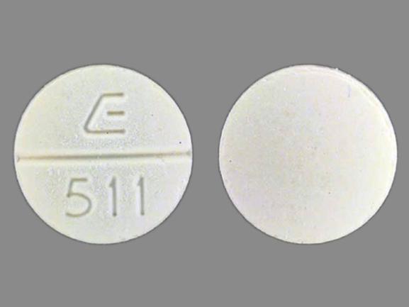 Pill E 511 White Round is Quinidine Sulfate