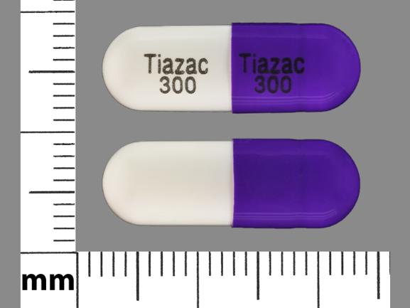 Pill Tiazac 300 Tiazac 300 Purple Capsule/Oblong is Tiazac