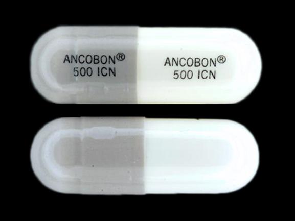 Pill ANCOBON 500 ICN ANCOBON 500 ICN Gray & White Capsule/Oblong is Ancobon