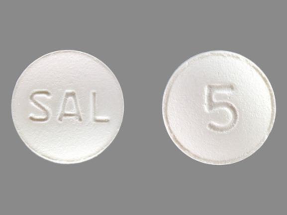 Pill SAL 5 White Round is Pilocarpine Hydrochloride