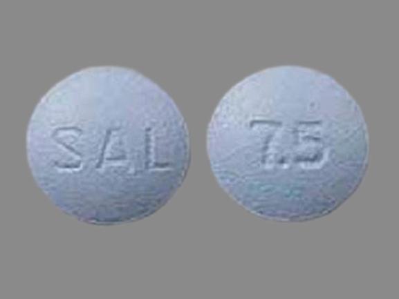 Pill SAL 7.5 Blue Round is Pilocarpine Hydrochloride