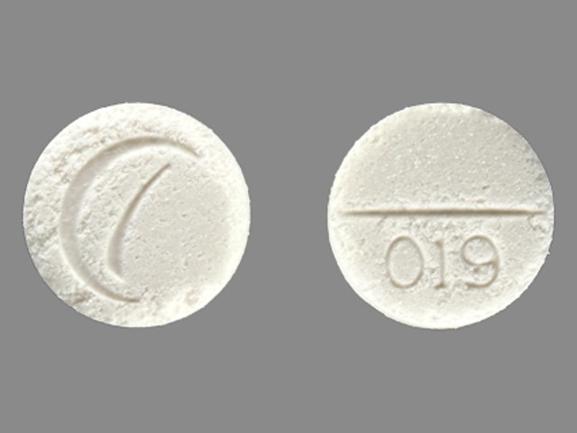 Pill Logo 019 White Round is Alprazolam (orally disintegrating)