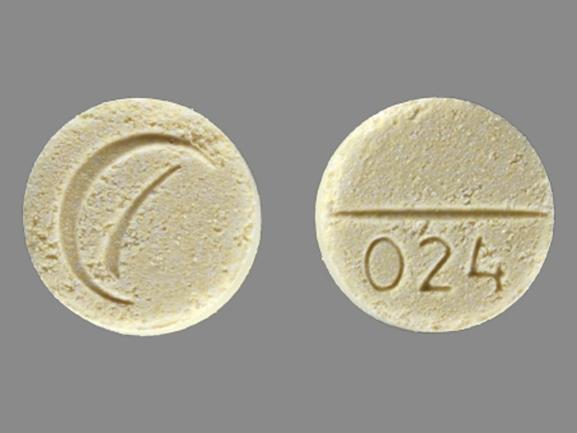 Pill Logo (Actavis) 024 Yellow Round is Alprazolam (orally disintegrating)