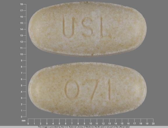 Pill USL 071 Tan Elliptical/Oval is Potassium Citrate Extended-Release