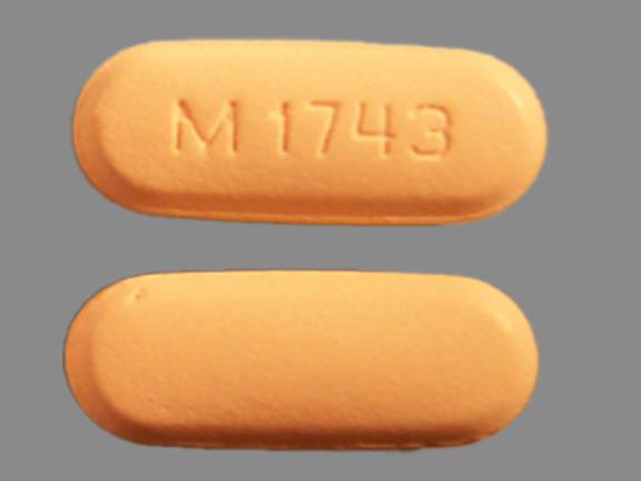 Pill M 1743 Orange Oval is Ciprofloxacin Hydrochloride Extended Release