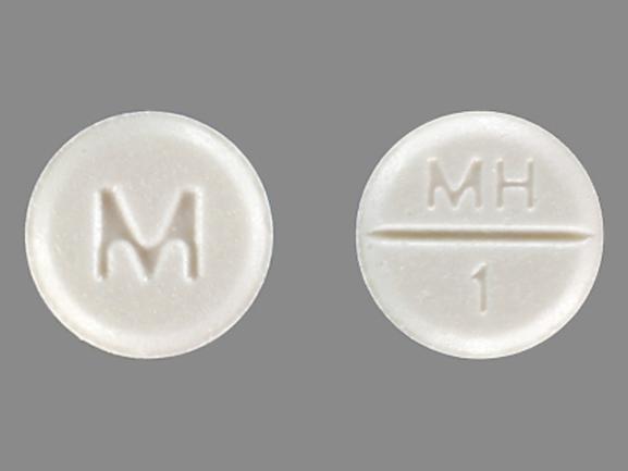 Pill M MH 1 White Round is Midodrine Hydrochloride