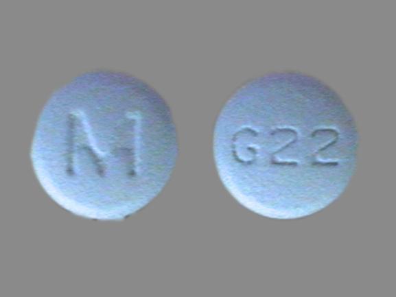 Pill M G22 Blue Round is Galantamine Hydrobromide