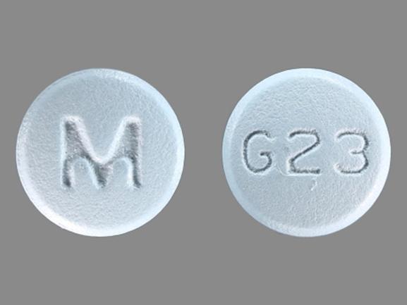 Pill M G23 Blue Round is Galantamine Hydrobromide