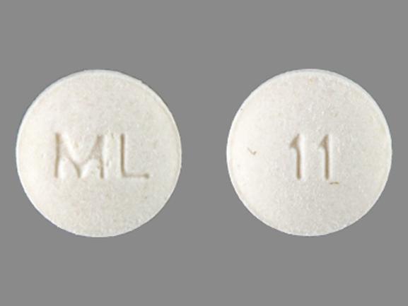 Pill ML 11 White Round is Liothyronine Sodium