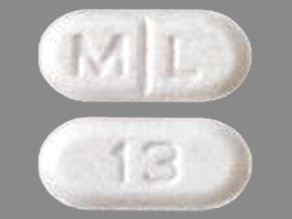 Pill ML 13 White Round is Liothyronine Sodium