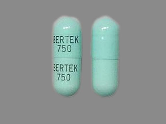 Pill BERTEK  750 BERTEK 750 Blue Capsule/Oblong is Phenytek