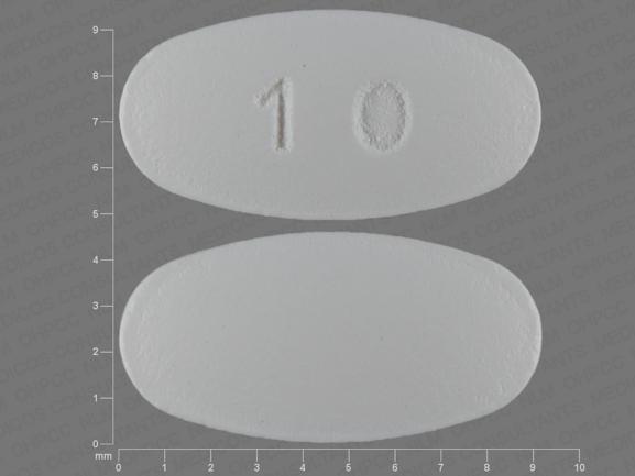 oval white pill with 10 on one side