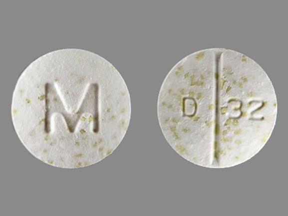 Pill M D 32 White Round is Doxycycline Hyclate Delayed-Release.