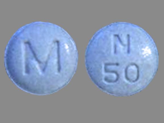 Pill M N 50 Blue Round is Ropinirole Hydrochloride