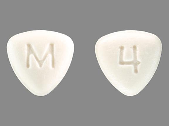 Pill 4 M White Three-sided is Fluphenazine Hydrochloride