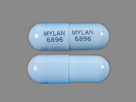 Pill MYLAN 6896 MYLAN 6896 Blue Capsule/Oblong is Amlodipine Besylate and Benazepril Hydrochloride