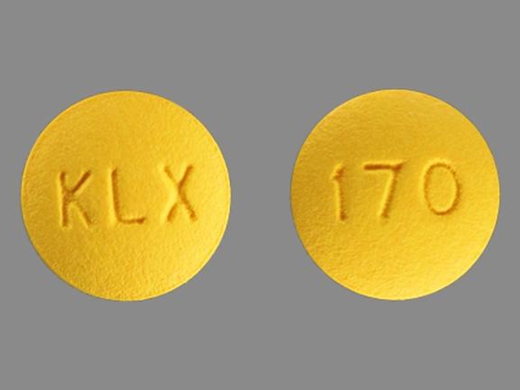 Pill KLX 170 Yellow Round is Fenofibrate