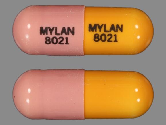 Pill MYLAN 8021 MYLAN 8021 Pink Capsule/Oblong is Fluvastatin Sodium