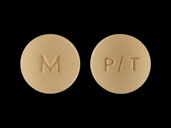Pill M P/T Yellow Round is Acetaminophen and Tramadol Hydrochloride