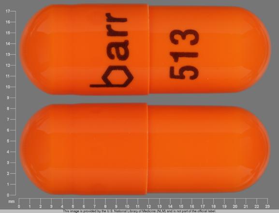 Pill barr 513 Orange Capsule/Oblong is Acetazolamide Extended Release