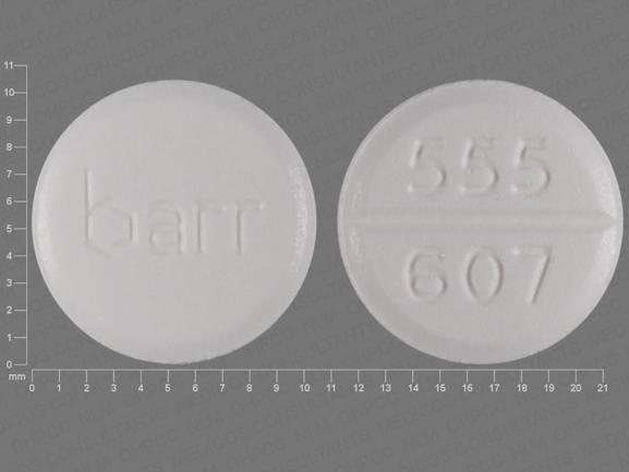 Pill barr 555 607 White Round is Megestrol Acetate