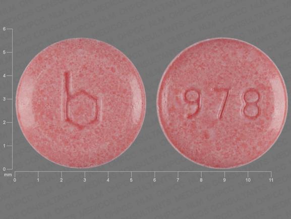 Pill b 978 Pink Round is Junel 1.5/30