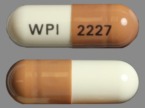 Pill WPI 2227 Brown & White Capsule/Oblong is Flutamide