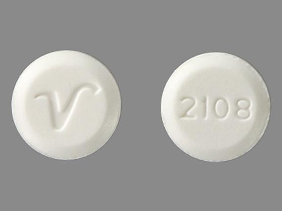 Pill V 2108 White Round is Amlodipine Besylate