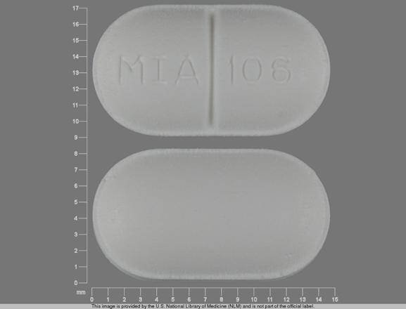 Acetaminophen and butalbital 325 mg / 50mg MIA 106