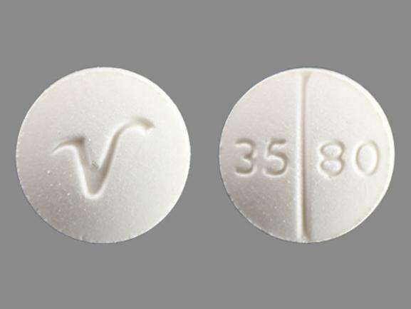 Pill V 3580 White Round is Hydrocortisone