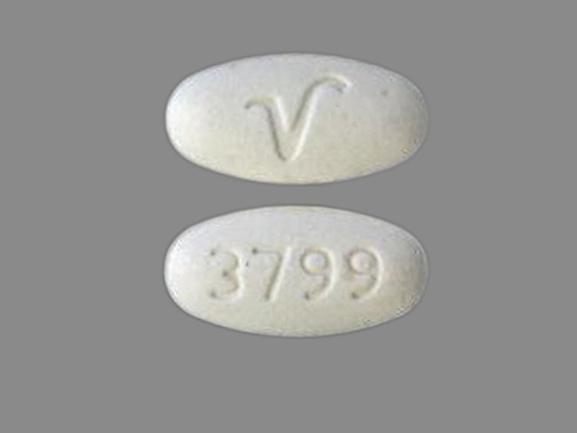 Pill V 3799 White Oval is Isosorbide Mononitrate Extended-Release