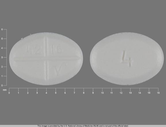 Pill 4 42 16 V White Oval is Methylprednisolone