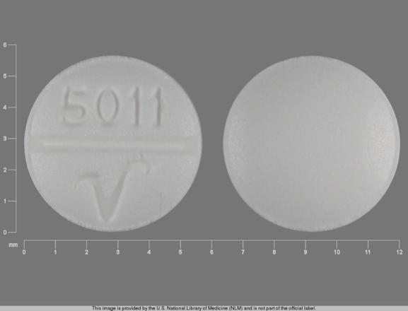 Pill 5011 V White Round is Phenobarbital