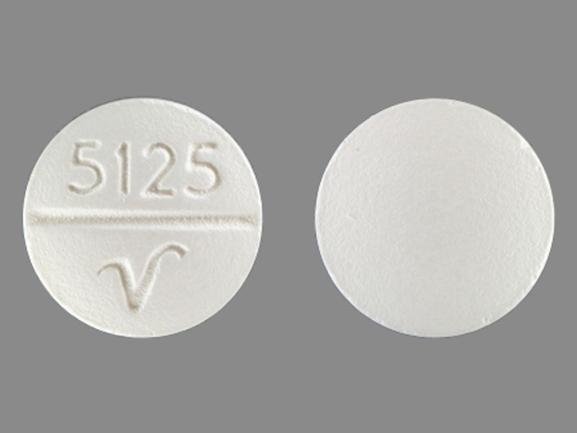 Pill 5125 V White Round is Propafenone Hydrochloride