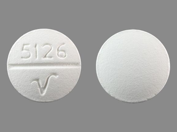 Pill 5126 V White Round is Propafenone Hydrochloride