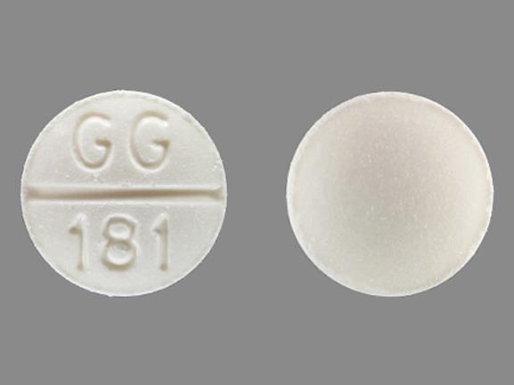 Pill GG181 White Round is Methazolamide
