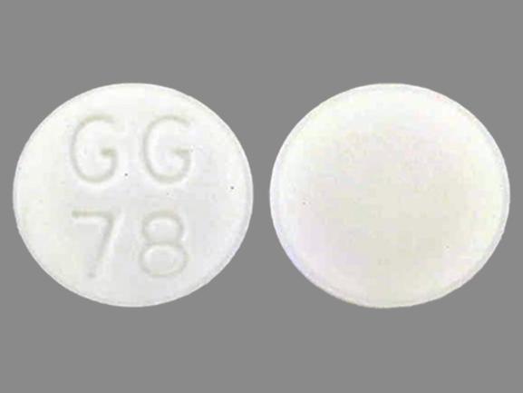 Pill GG78 White Round is Methazolamide