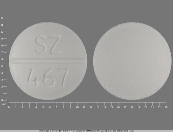 Pill SZ 467 White Round is Nadolol