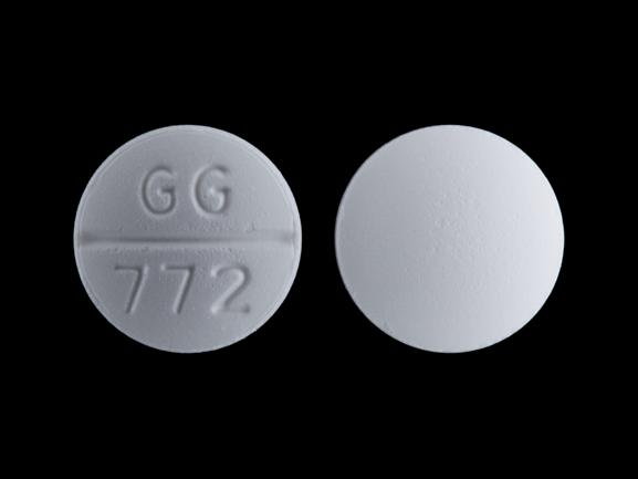 Pill GG 772 White Round is Glipizide