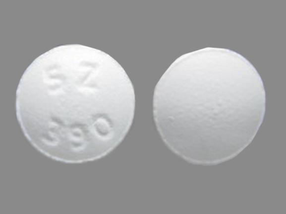 Pill SZ 390 White Round is Hydrochlorothiazide and Losartan Potassium