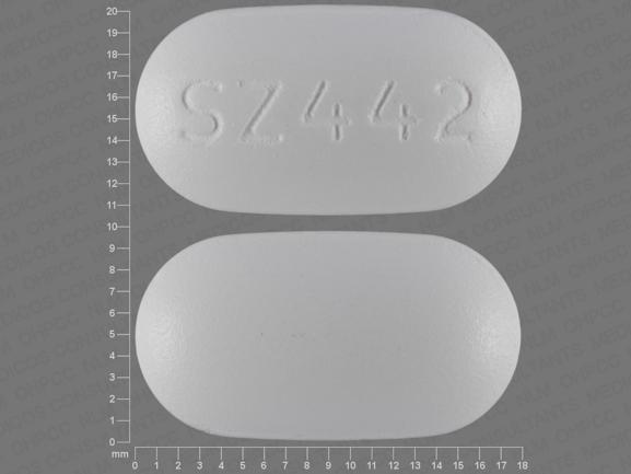 Pill SZ442 White Oval is Metformin Hydrochloride and Pioglitazone Hydrochloride