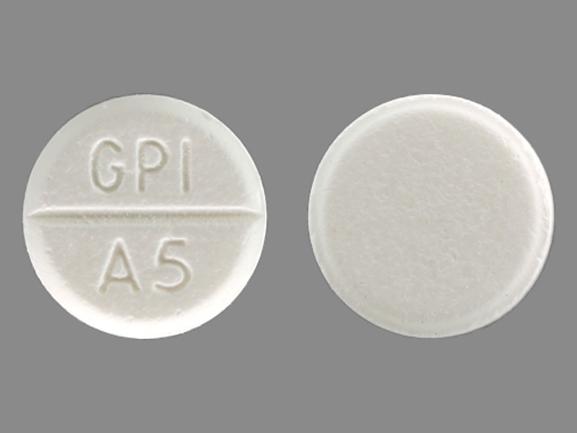 Pill GPI A5 White Round is Acetaminophen