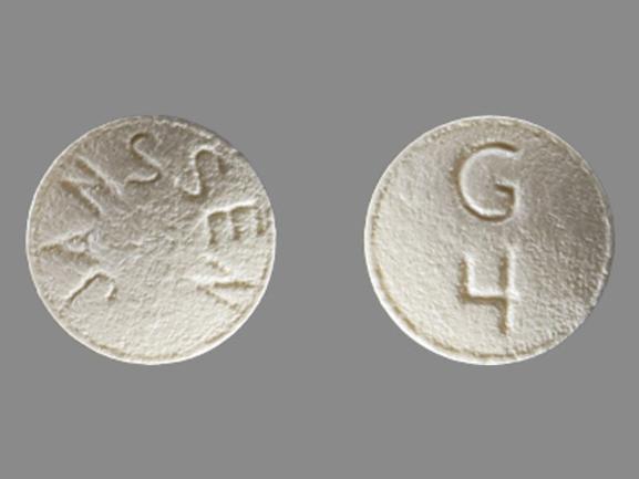 Pill JANSSEN G 4 White Round is Galantamine Hydrobromide