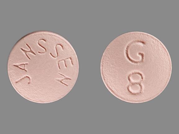 Pill JANSSEN G 8 Pink Round is Razadyne