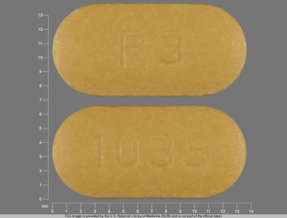 Pill R 3 1039 Yellow Capsule/Oblong is Risperidone